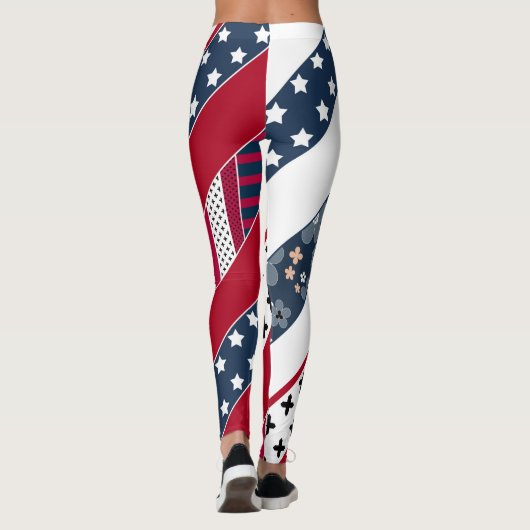 Leggings Patriotique, patchwork (Dos)
