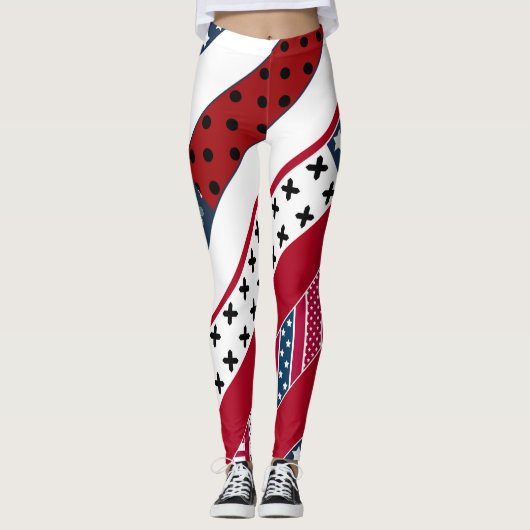 Leggings Patriotique, patchwork (Devant)