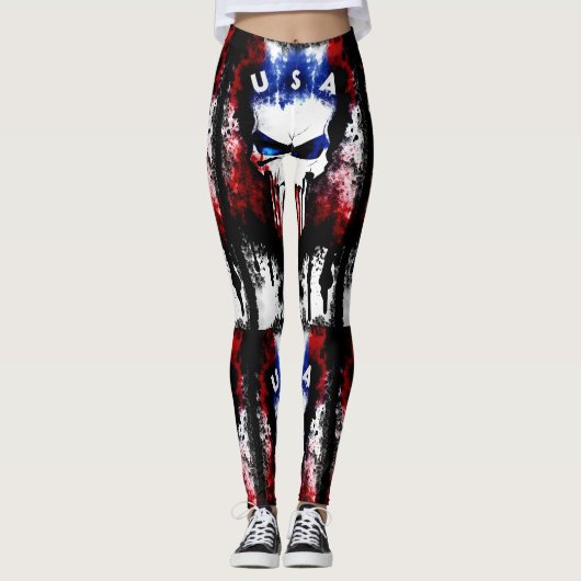 Leggings Patriotique Punisher (USA) (Devant)