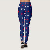 Leggings Patriotique rouge blanc & bleu marine étoiles moti (Dos)