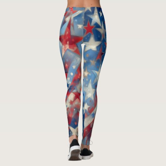 Leggings Patriotique rouge, blanc et bleu 4 juillet (Dos)