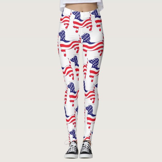 Leggings Patriotique USA Dachshund (Devant)