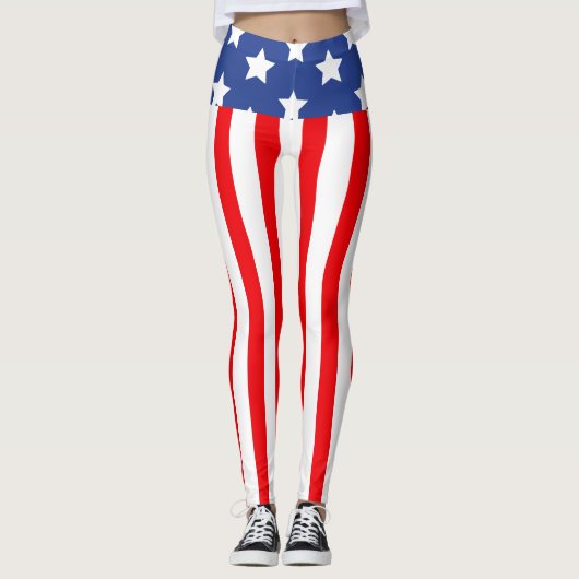 Leggings patriotiques taille haute (Devant)