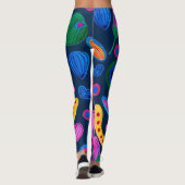 Leggings Patrón boho pintado a mano azul navy (Dos)