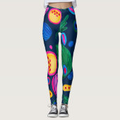 Leggings Patrón boho pintado a mano azul navy (Devant)
