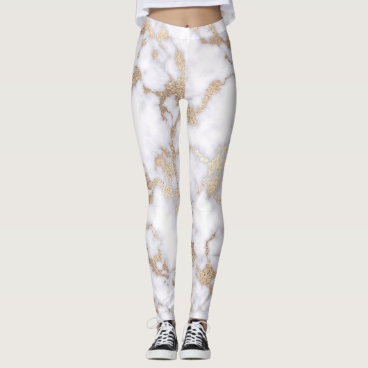 Leggings Pattern de Chic White Gold Foil (Devant)