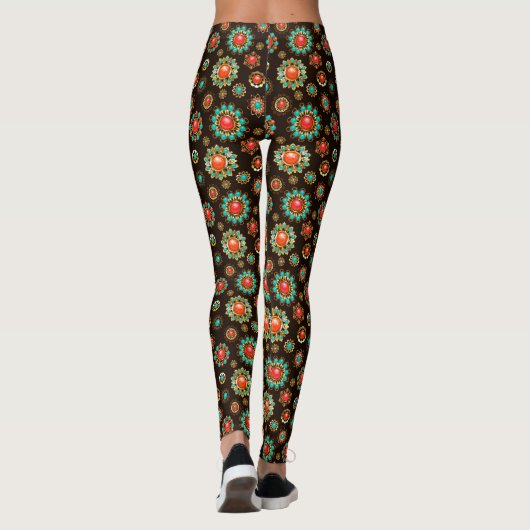 Leggings Pattern de Ethnic Brooches Seamless (Dos)
