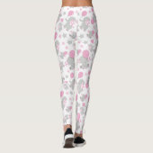 Leggings Pattern of Elephants, Cute Elephants - Pink Gray (Dos)