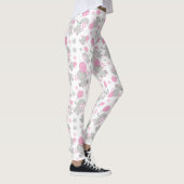Leggings Pattern of Elephants, Cute Elephants - Pink Gray (Droite)