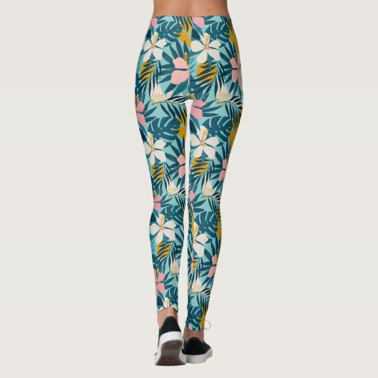 Leggings Pattern tropical hibiscus (Dos)