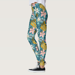 Leggings Pattern tropical hibiscus