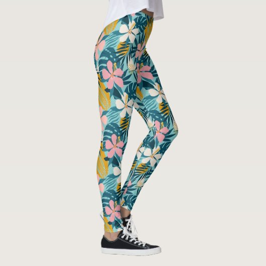 Leggings Pattern tropical hibiscus (Droite)
