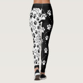 Leggings Pattes de chien noir et blanc (Dos)