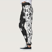 Leggings Pattes de chien noir et blanc (Gauche)