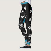 Leggings Pattes de chiot Cœur Bleu (Gauche)