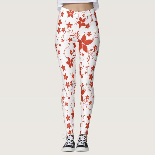 Leggings Pattes florales de femmes (Devant)