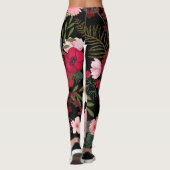 Leggings Pattes florales rouges et noires (Dos)