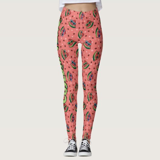 Leggings Pattes Motifs de dessin de pastèque (Devant)