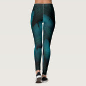 Leggings pattes noires feuilles vertes (Dos)