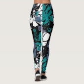 Leggings Paume de la jungle tropicale feuille (Dos)