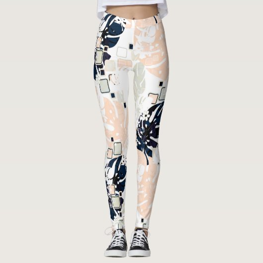 Leggings Paume de la jungle tropicale feuille (Devant)