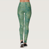 Leggings Paume vert et or feuille motif (Dos)