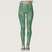 Leggings Paume vert et or feuille motif (Devant)