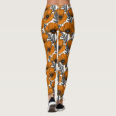 Leggings Pavot orange sur blanc (Dos)