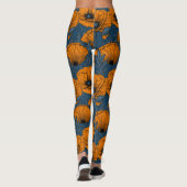 Leggings Pavot orange sur bleu foncé (Dos)