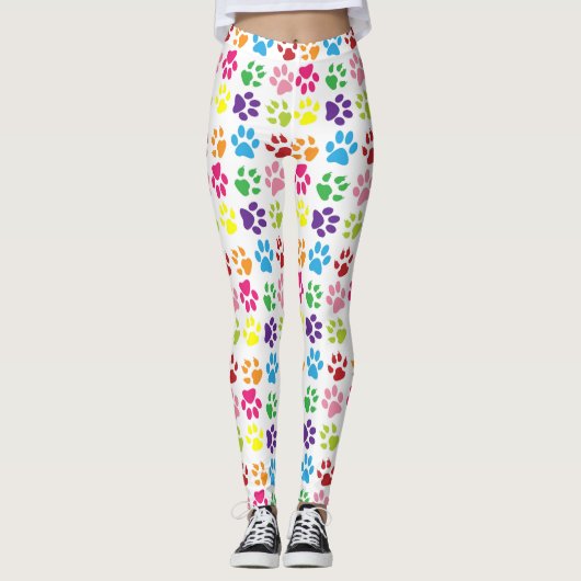 Leggings Paws Colorés, Paws Chiens, Paws Chat (Devant)