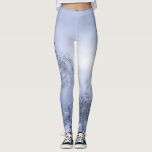 Leggings Pays merveilleux d'hiver, brouillard, forêt d'épin