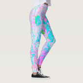 Leggings Paysage Aqua Blue et Hot Pink Hydrangea (Droite)