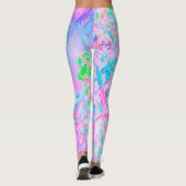 Leggings Paysage Aqua Blue et Hot Pink Hydrangea (Dos)