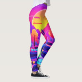 Leggings Paysage de coucher de soleil néon (Droite)