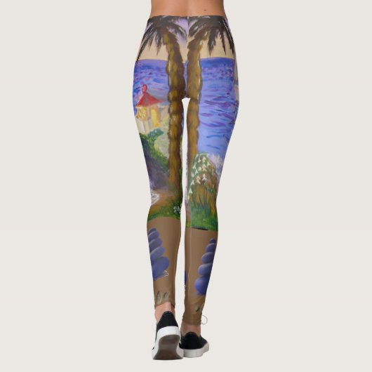 Leggings Paysage de plage moderne (Dos)