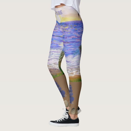 Leggings Paysage de plage moderne (Gauche)