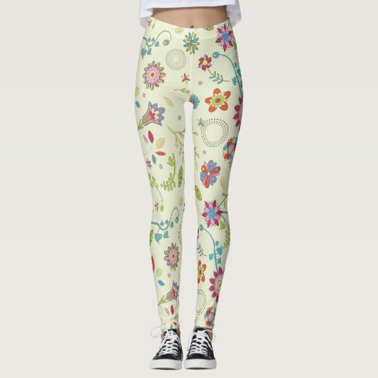 Leggings Paysage floral merveilleux (Devant)