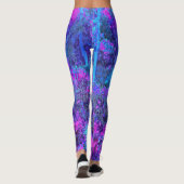 Leggings Paysage impressioniste rose chaud et bleu (Dos)