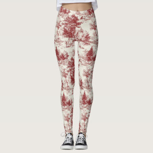 Leggings Paysage Toile Rouge Vintage