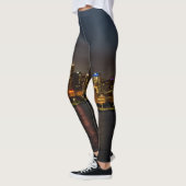 Leggings Paysage urbain de nuit de Chicago (Gauche)