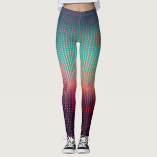 Leggings Paysage urbain numérique, carrés colorés.