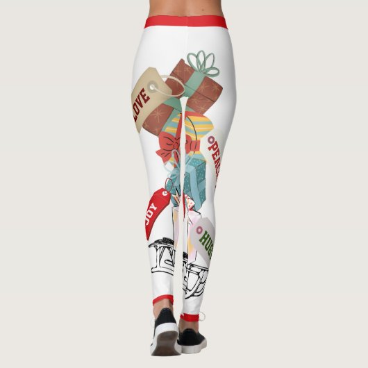 Leggings Peace Love Joy Festive moderne Noël (Dos)