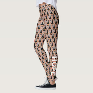 Leggings Peach Awareness Ribbon Angel Mots Personnalisés Le