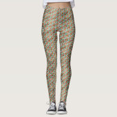 Leggings Peach & Mint Geometric Rhythm Pattern Design 1309 (Devant)