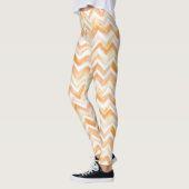 Leggings Peach Orange White Zigzag Stripes (Gauche)