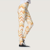 Leggings Peach Orange White Zigzag Stripes (Droite)