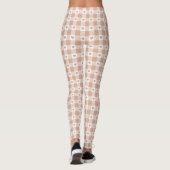 Leggings Peach Plaid Heart Gingham Retro Color (Dos)