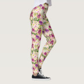 Leggings Peach rose Purple Bourgogne Aquarelle Florale (Droite)