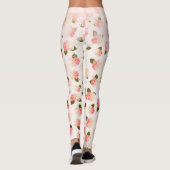 Leggings Peach Sparkle Vintage Garden Blossoms (Dos)