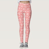 Leggings Peachy Pink Retro Hearts Valentine Gift (Devant)